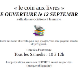 Le coin aux livres fait sa rentrée le 12 septembre.