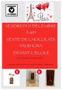VENTE DE CHOCOLATS VALRHONA